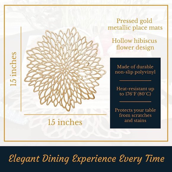 Brand New The Eclectic Home 24 Piece Placemat, Coaster, Napkin & Napkin Ring Set - Picture 9 of 13